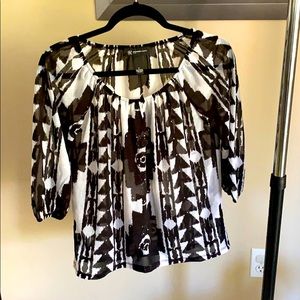 Jeweled Sheer Scoop Neck Blouse